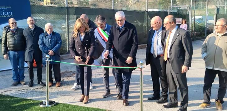 Il taglio del nastro del nuovo Centro Federale della Federcalcio