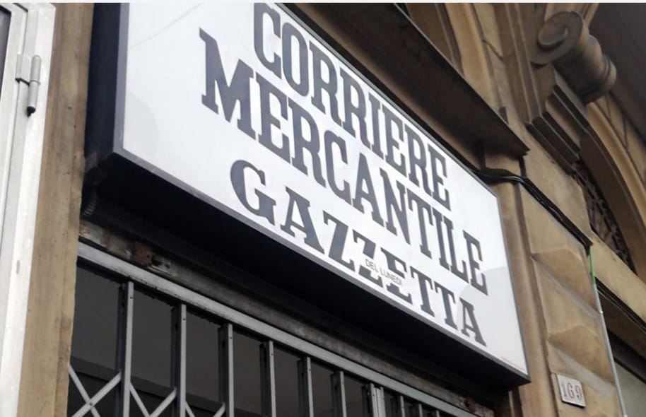 La sede del Corriere Mercantile e Gazzetta del Lunedì in via Archimede a Genova