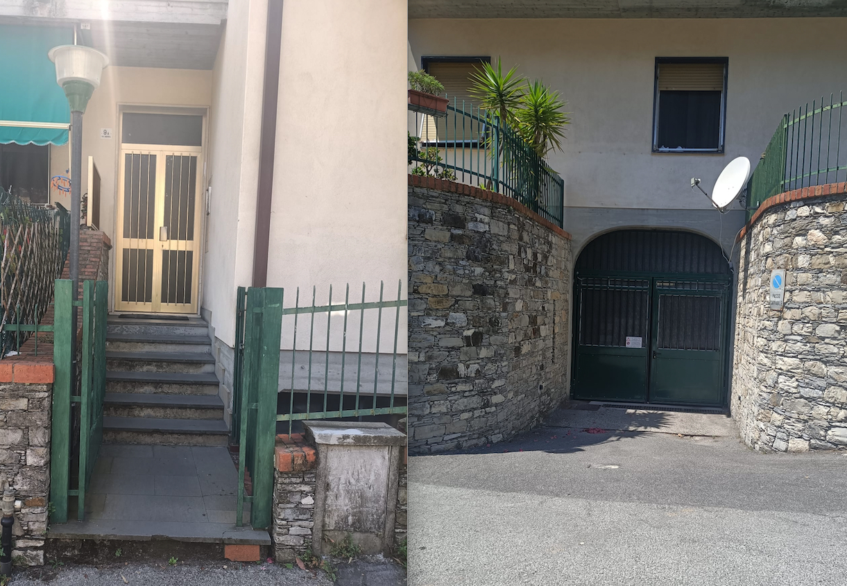 La situazione dell'appartamento di Sori con la barriera architettonica