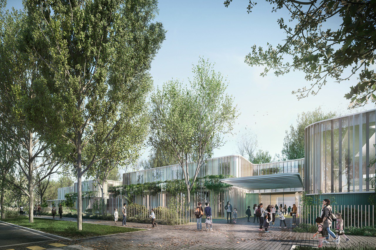 Un render di come verrà il liceo tecnologico sperimentale di Genova, primo in tutta Italia