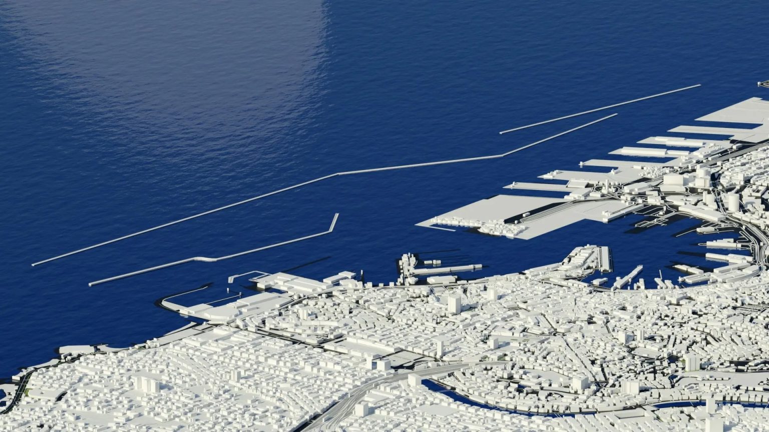 Il progetto della Diga di Genova in uno dei plastici realizzati
