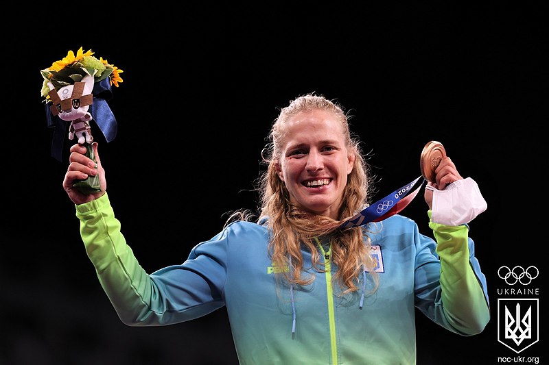 Alla Cherkasova, ucraina, campionessa mondiale nella categoria 68 kg a Budapest 2018