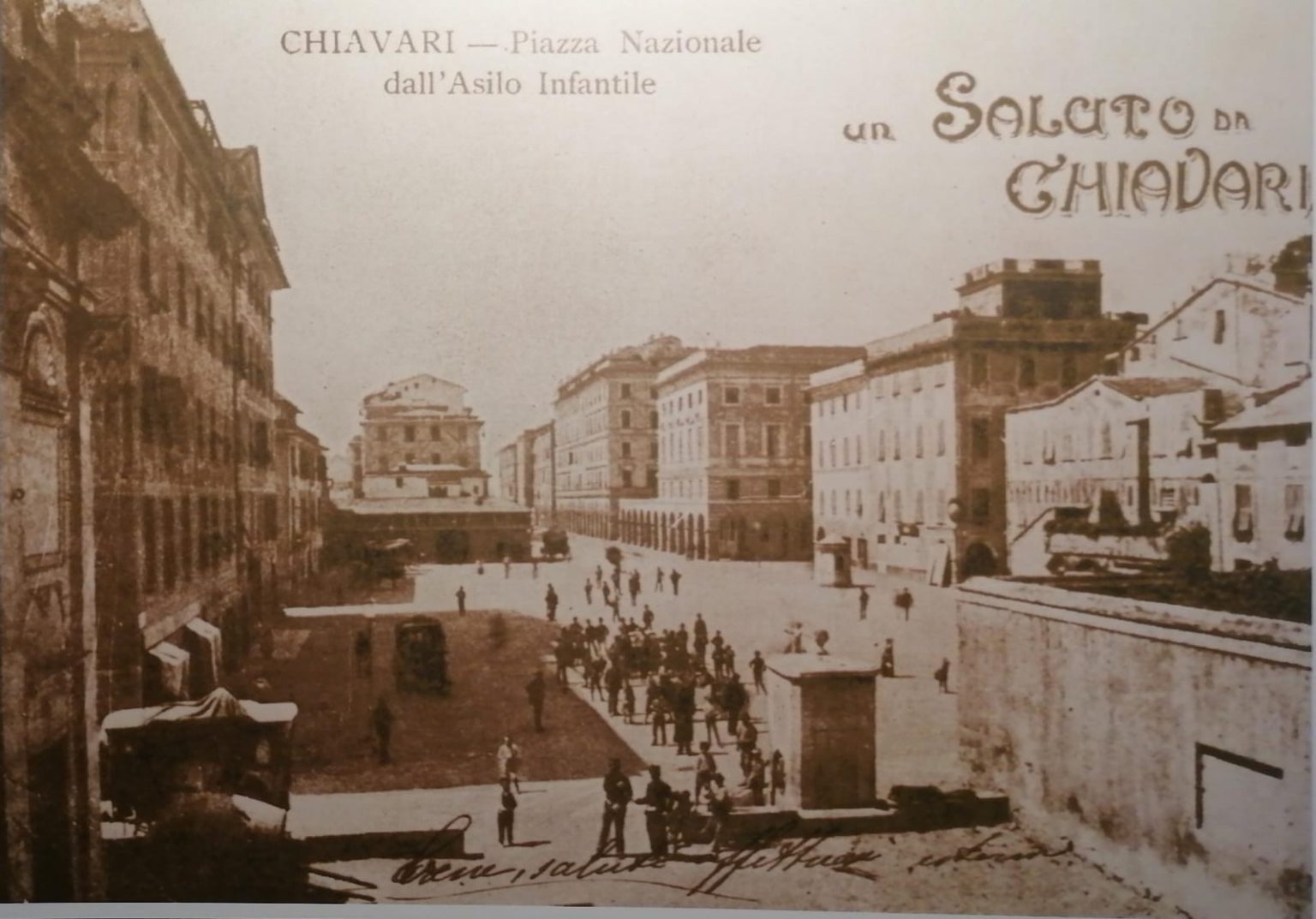 Una foto antica di come si presentava l'attuale piazza Matteotti di Chiavari