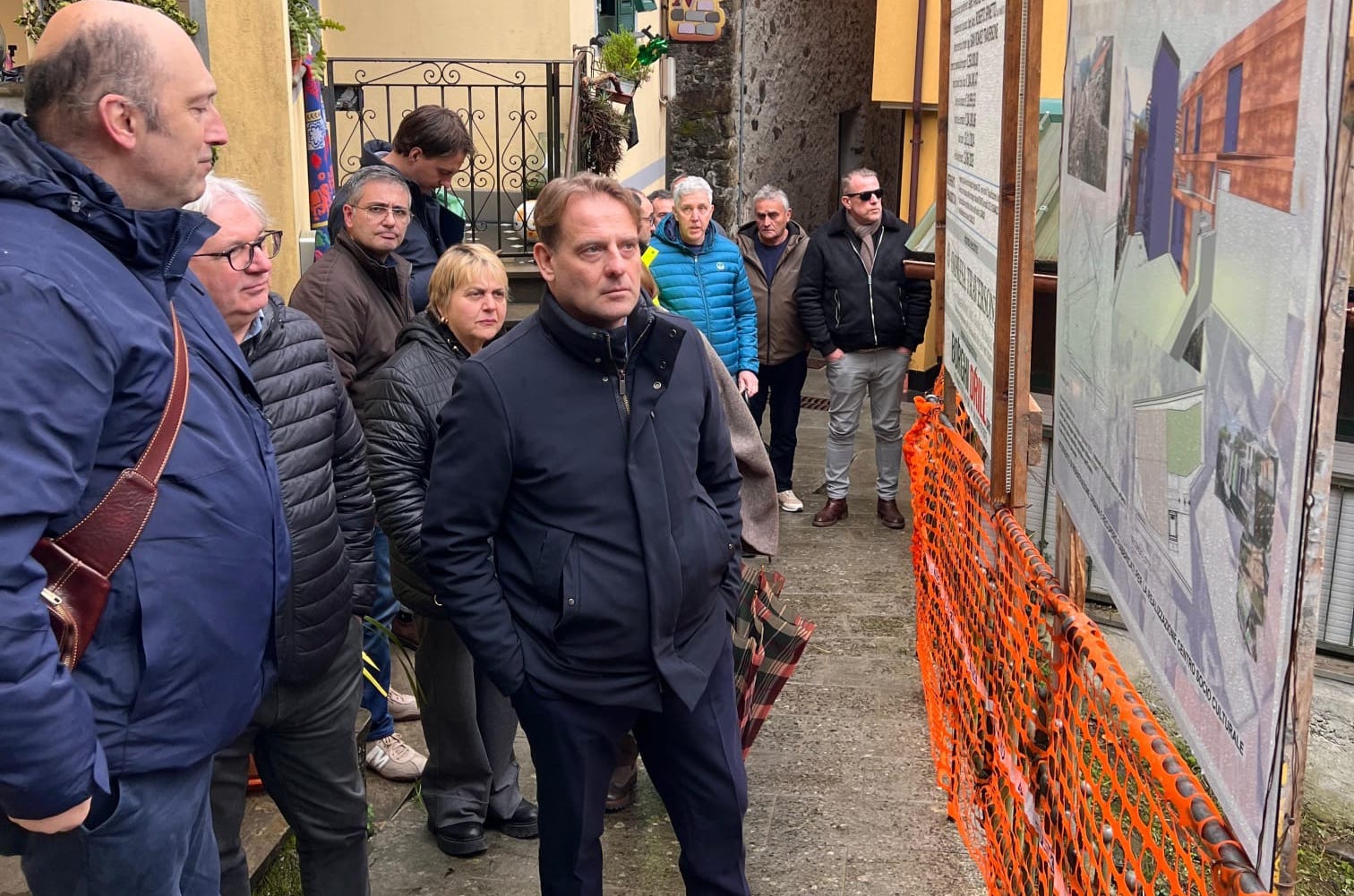 Il sopralluogo da parte dell'assessore regionale all'Edilizia, Marco Scajola, a Ne
