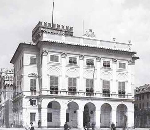 Palazzo Bianco in un'immagine dell'epoca. Ancora adesso è sede del Comune di Chiavari