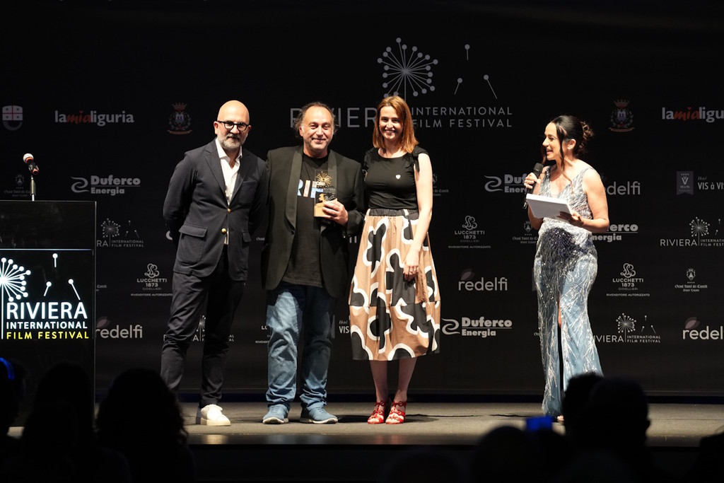 Un momento della premiazione dell'edizione 2025 del Riviera Film Festival