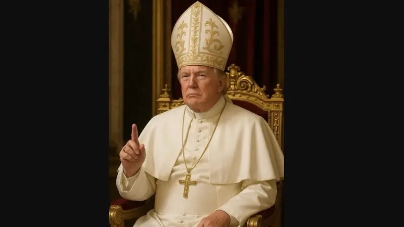 Donald Trump vestito da Papa, una immagine che ha fatto molto scalpore