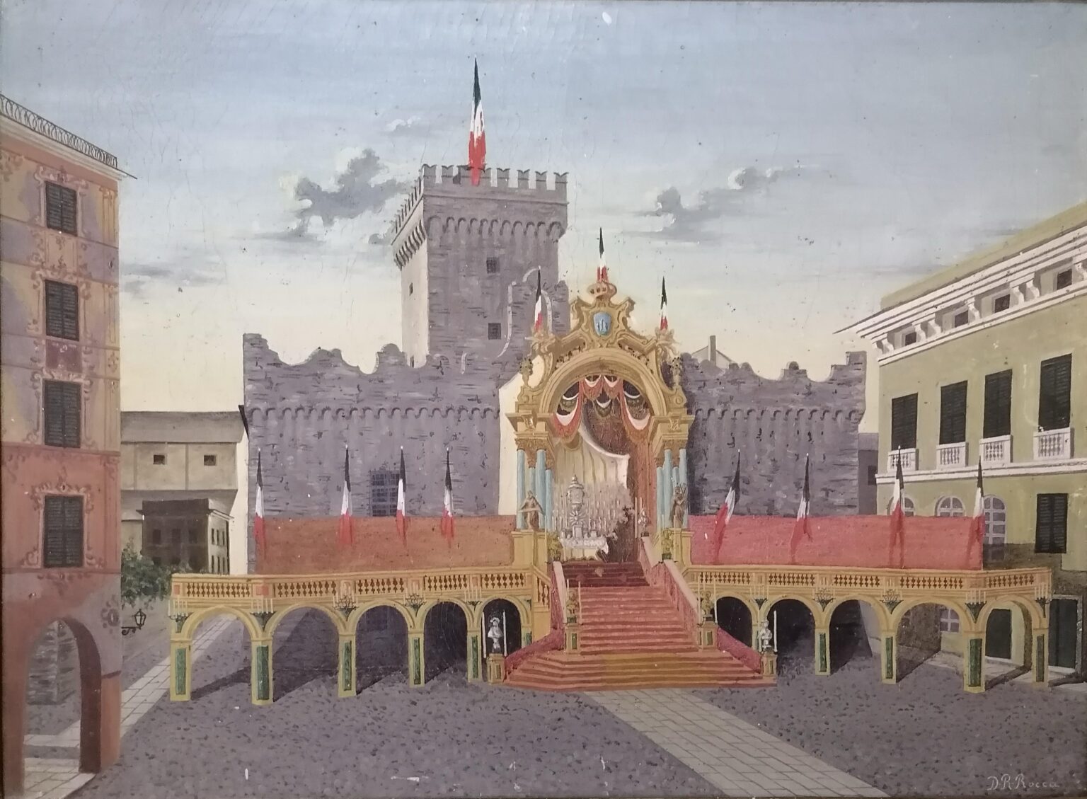 La tela di Riccardo Rocca intitolata “Festività dell’Ottava a Chiavari”