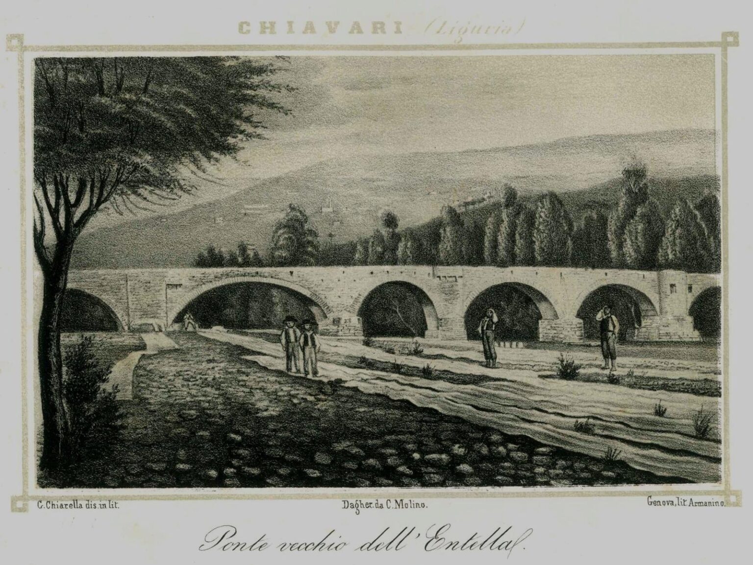 Il Ponte Vecchio sul fiume Entella fu ricostruito in legno nel 1623, dopo i danni subiti nella rovinosa alluvione del 1608