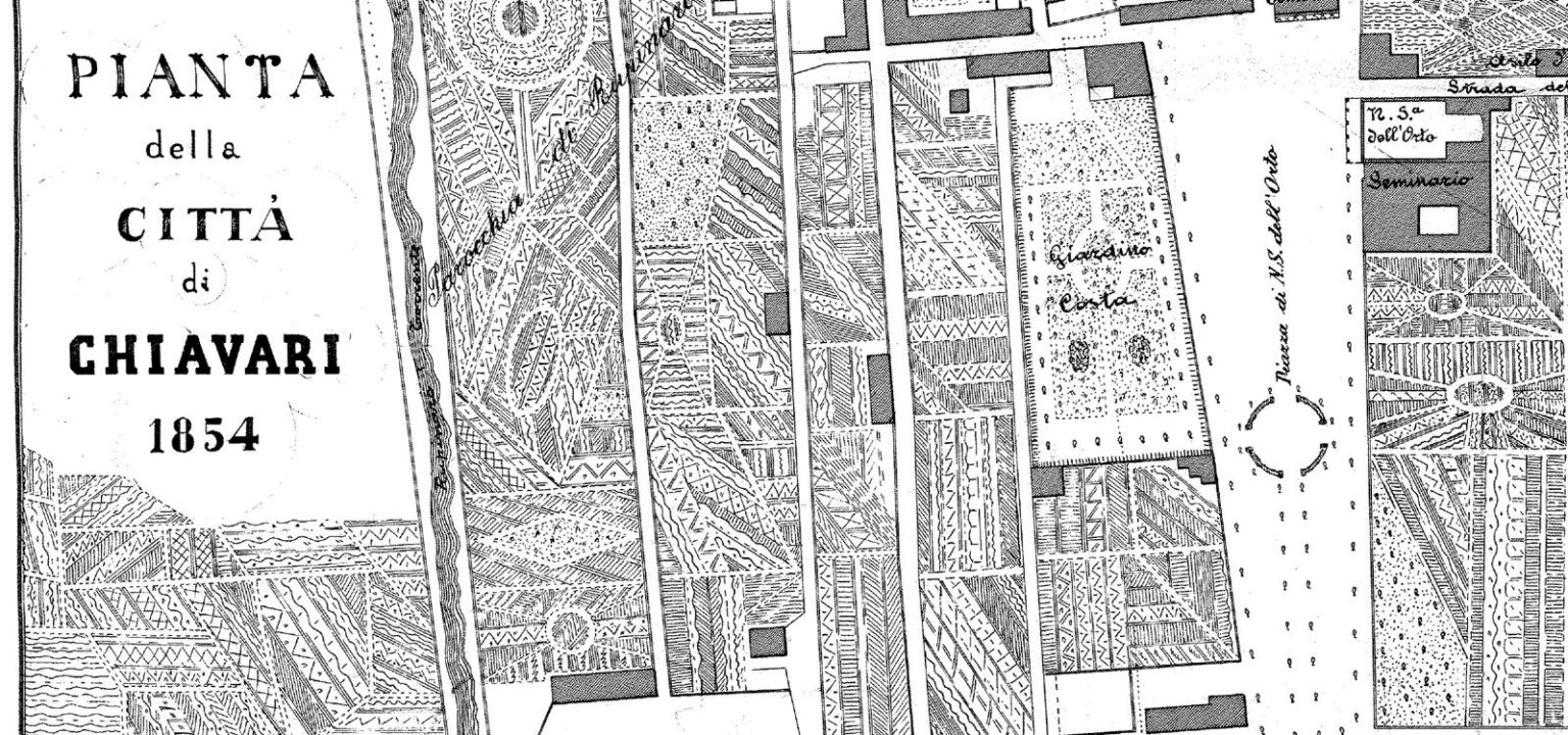 Una pianta della città di Chiavari risalente alla seconda metà dell'Ottocento