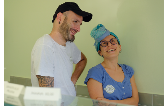 Elena Barone e il compagno Matteo, anime di Gelato Pachamama