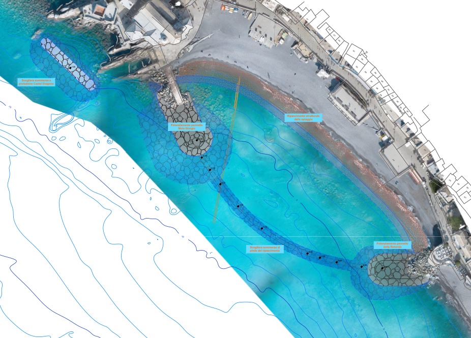 Il progetto per la protezione a mare delle coste e del porto di Camogli