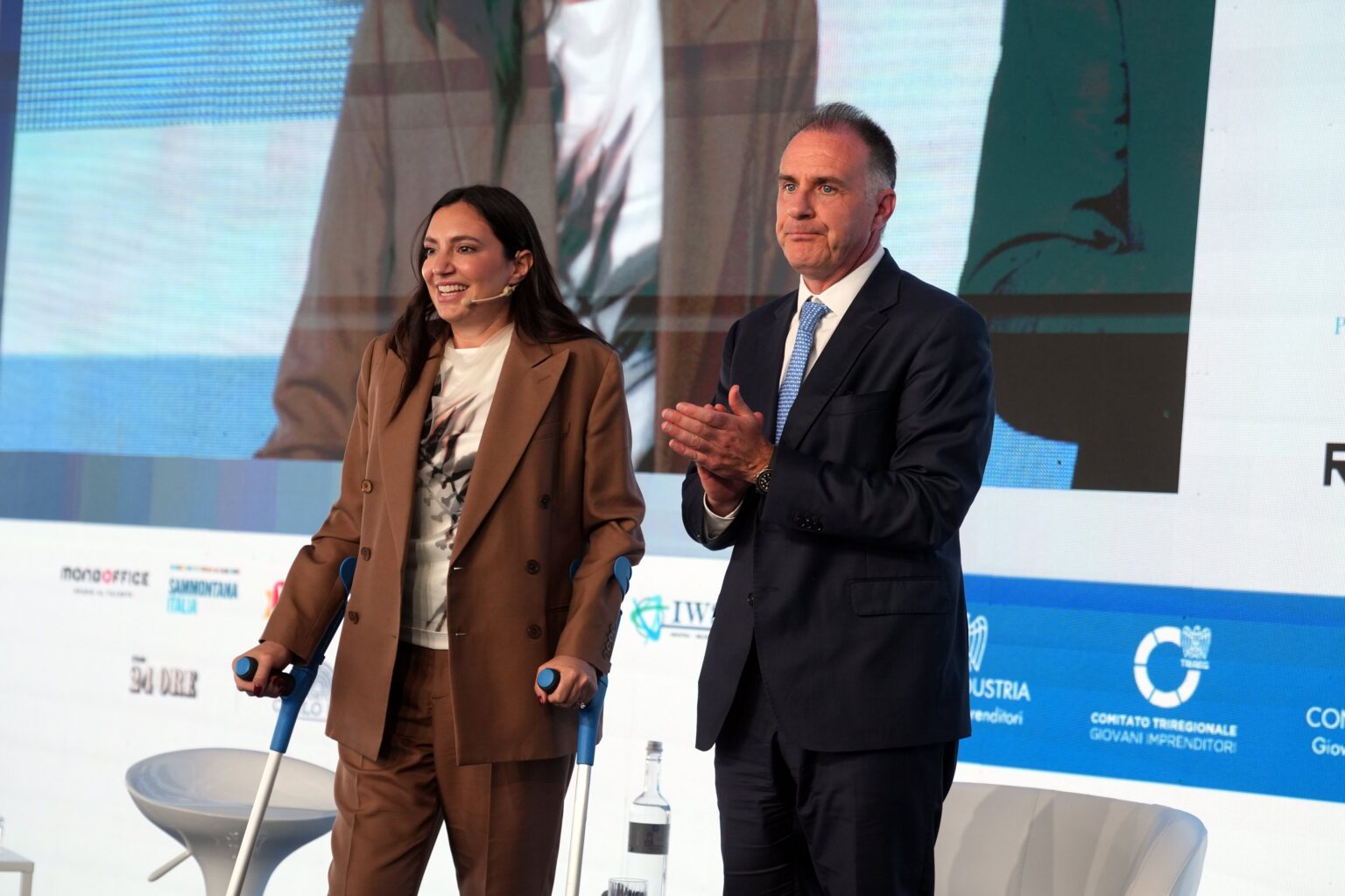 Maria Anghileri ed Emanuele Orsini al convegno dei Giovani Imprenditori di Confindustria svoltosi a Rapallo