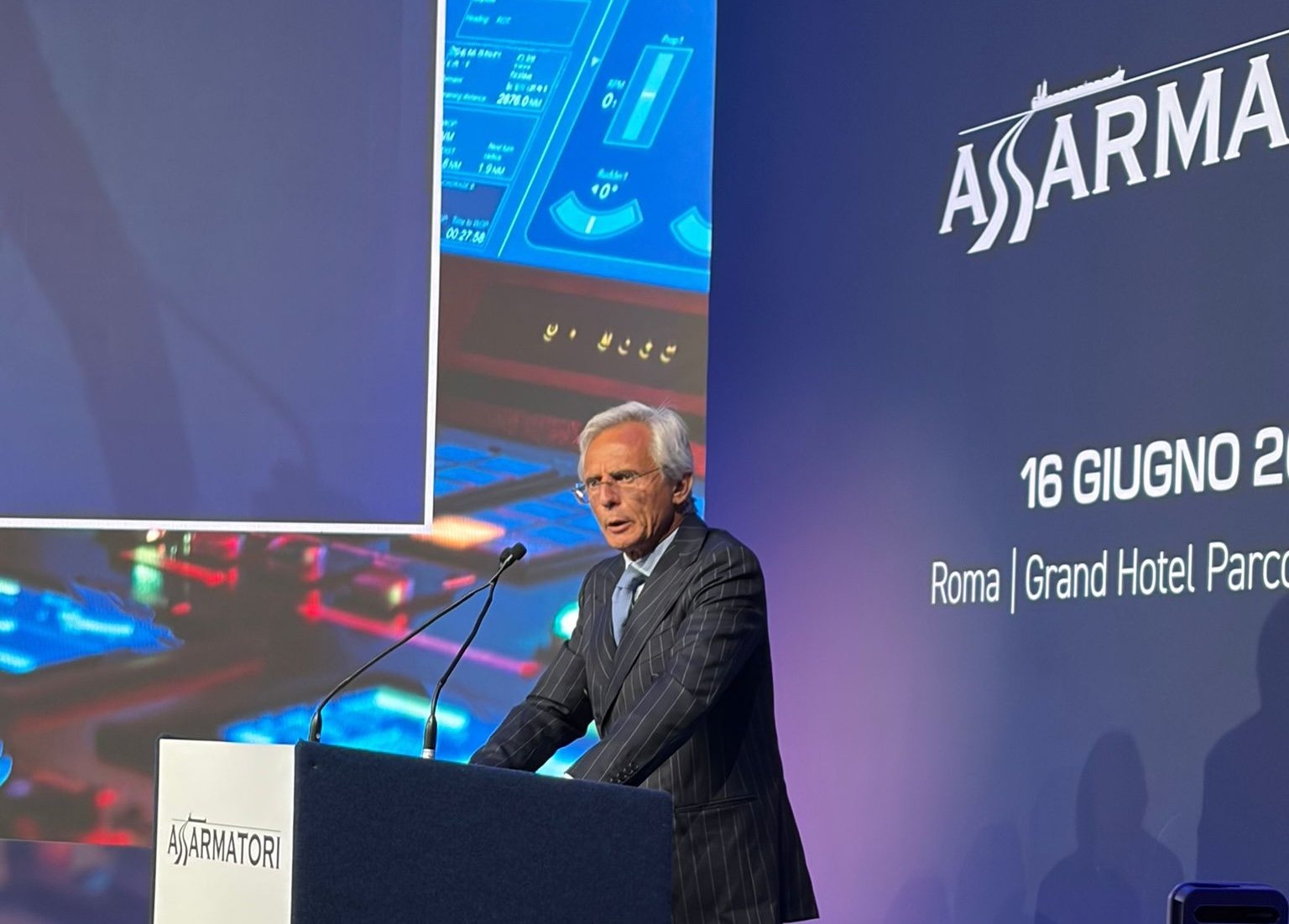 Stefano Messina alla recente assemblea di Assarmatori