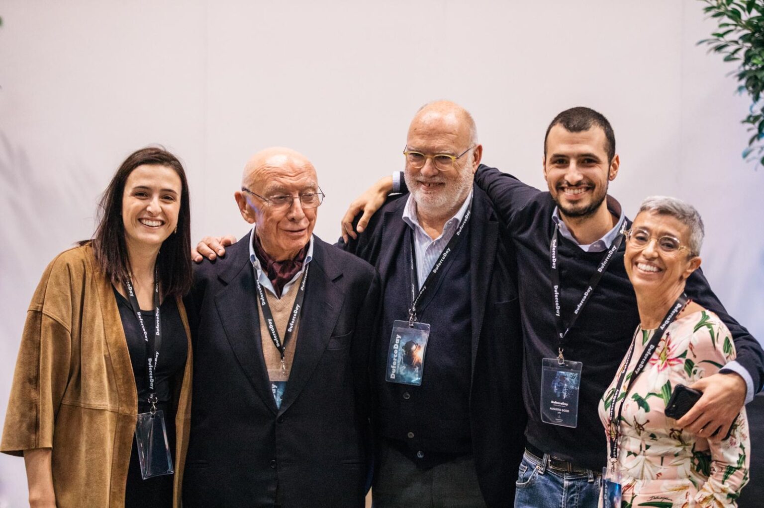 Vittoria Gozzi, Bruno Bolfo, Antonio e Augusto Gozzi e Sabina Croce in uno scatto recente