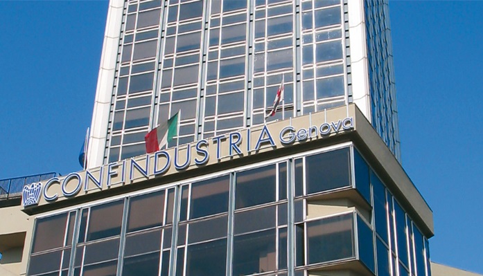 La sede genovese di Confindustria, di fronte alla stazione di Brignole
