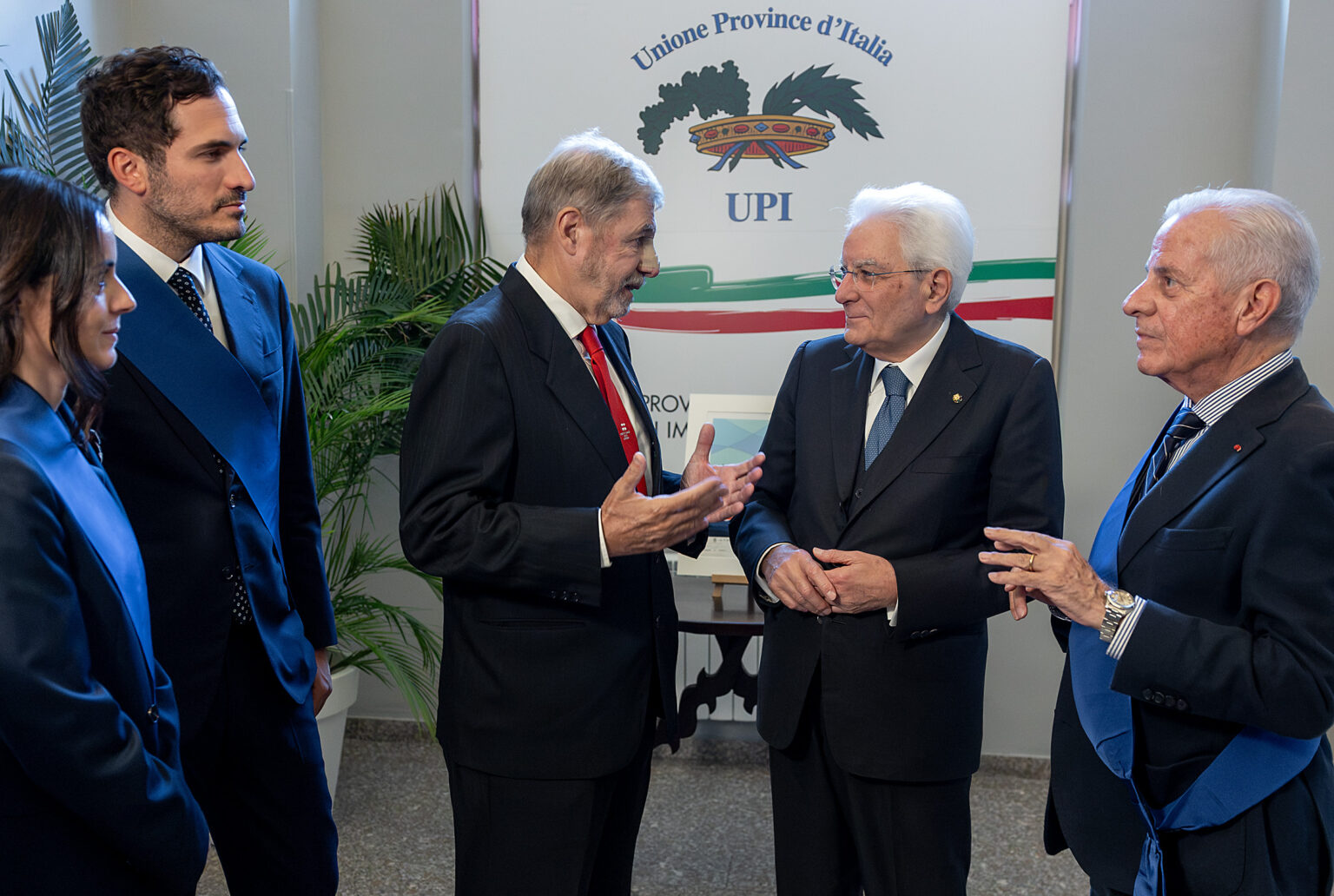 Il presidente della Repubblica Sergio Mattarella a colloquio con il presidente della Regione Liguria Marco Bucci