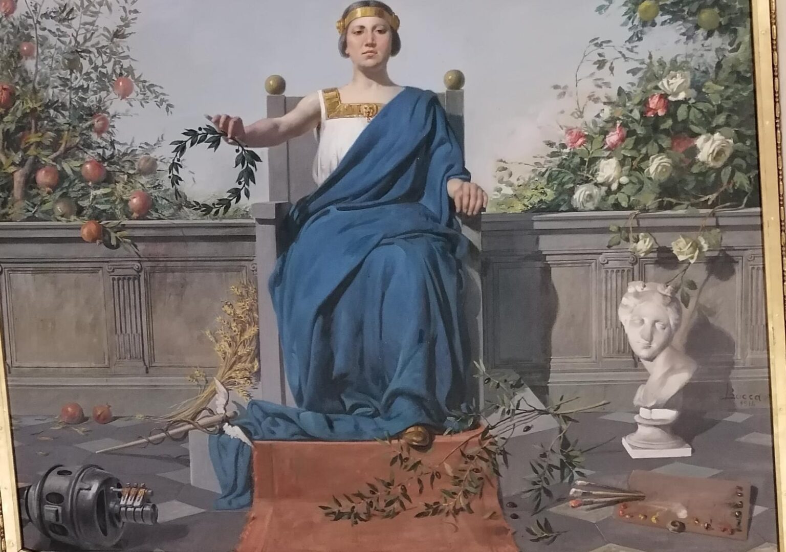 L’affermazione dell’energia elettrica è documentata anche in un affresco di Luigi Bocca a Chiavari